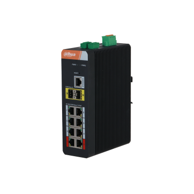 PFS4210-8GT-DP 10-port Gigabit Industrial Switch with 8-port PoE (Managed) | Dahua Kamera Sistemleri